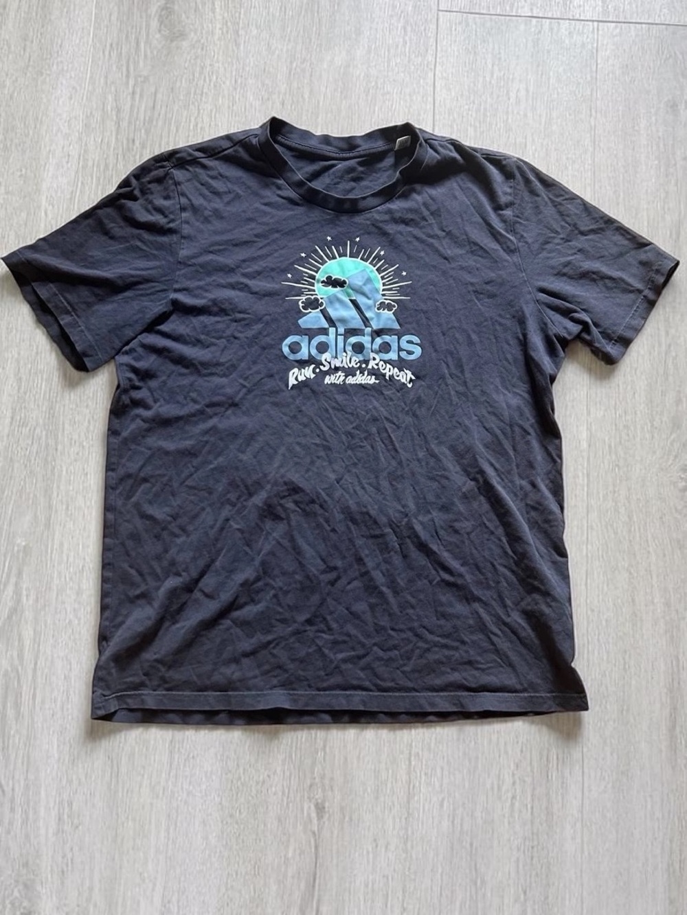 Adidas Black Tee with Subtle White Logo